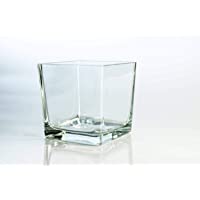 INNA-Glas Gran Vaso para Velas de té Kim- Transparente- 12 x 12 x 12cm - Portavelas de Cristal - Recipiente para Velas